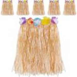 HALLOWEEN SALE! SIX Hawaiian Straw Skirts- Luau- Hibiscus Flowers
